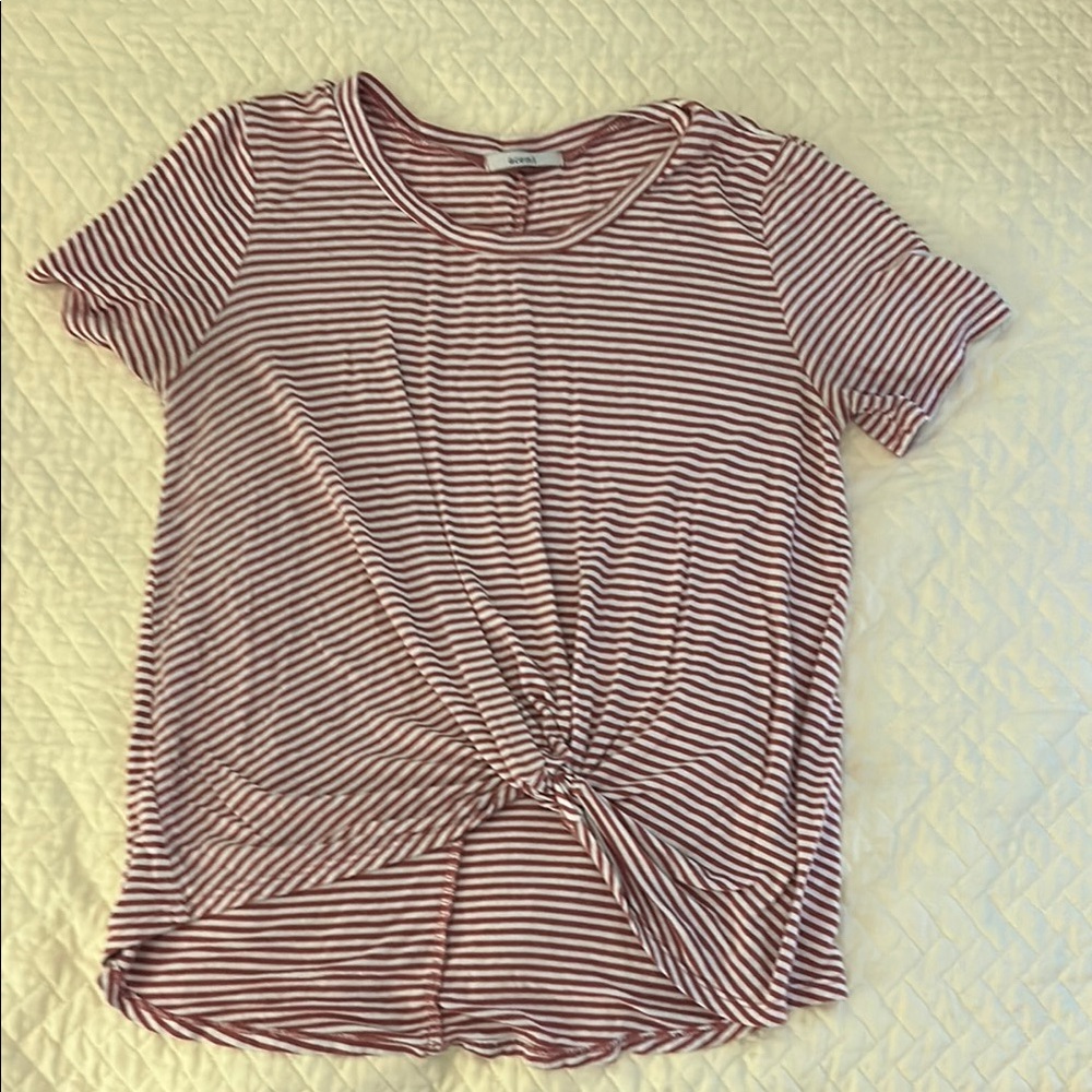 Striped Knot-Front Top